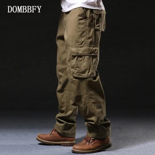 Men Cargo Pants High Quality Casual Long Trousers Loose Multi Pocket Military Pants Mens Streetwear Joggers Plus Size 29-44
