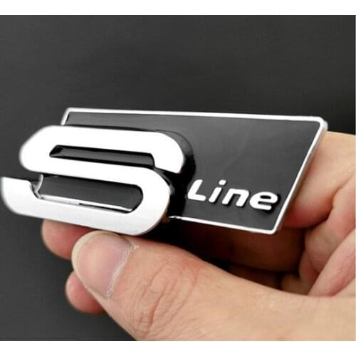 Black Metal Auto A4L/A6L/A3/Q3/Q5 Special Modified SLINE Side Label Personalized Sticker Scratches Sticker Car Sticker
