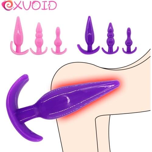EXVOID Sex Shop Smooth Anal Beads Jelly Sex Toys for Couples Women Men Gay Anal Plugs G-spot Prostate Massager Adult Products