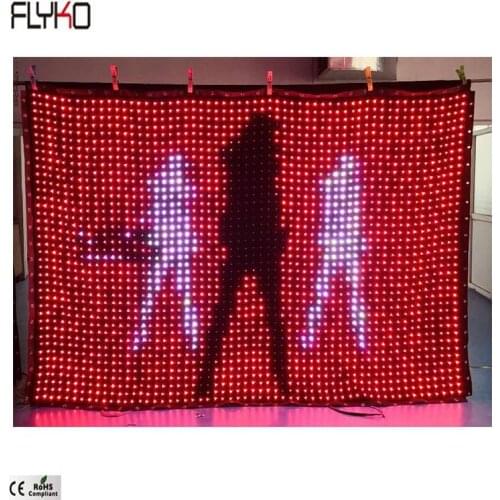 Flyko concert backdrops stage fashion foldable P50mm 2x3m led video curtain Wedding Backdrop Stage Covers