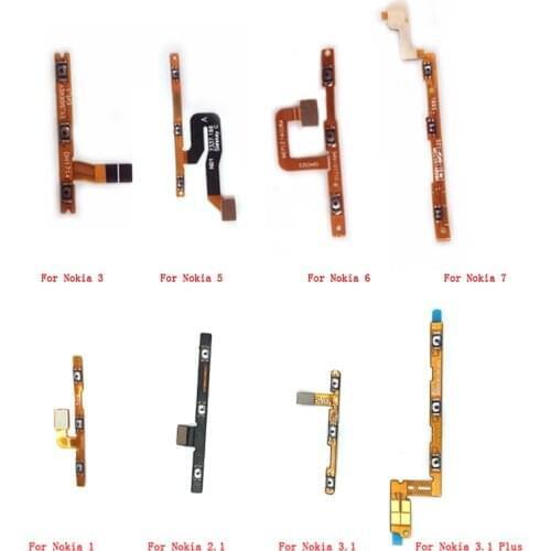 10pcs For Nokia 1 2 3 5 6 7 8 2.1 3.1 5.1 6.1 7.1 Plus Power On Off Volume Switch Side Button Key Flex Cable Replacement Parts
