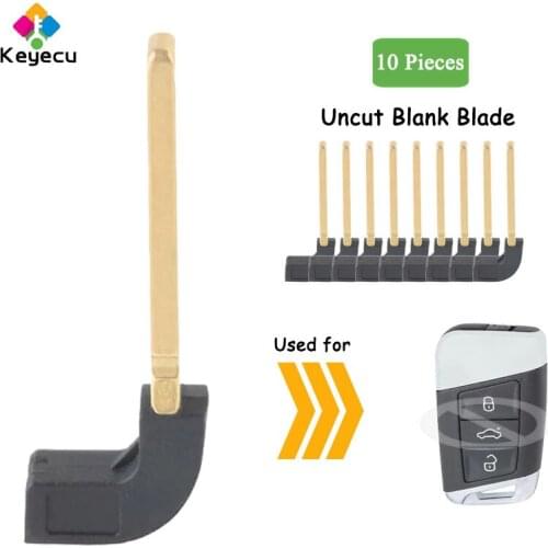 KEYECU 10PCS/Lot Replacement Smart Emergency Insert Key Blade- FOB for Volkswage Magotan Superb A7 Passat B8 2015 2016 2017 2018