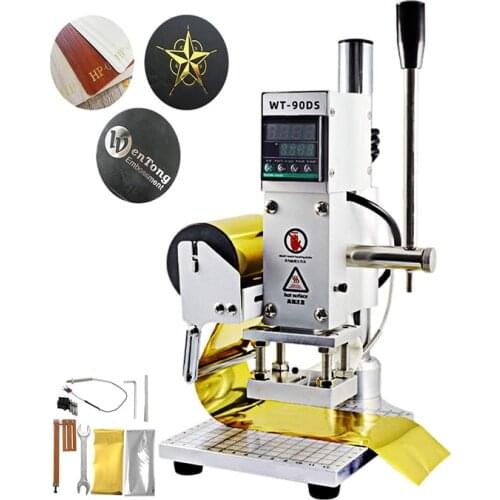 Hot Foil Stamping Machine Bronzing Machine Manual Embossing Machine with Positioning Slider for PVC Leather PU Paper Logo