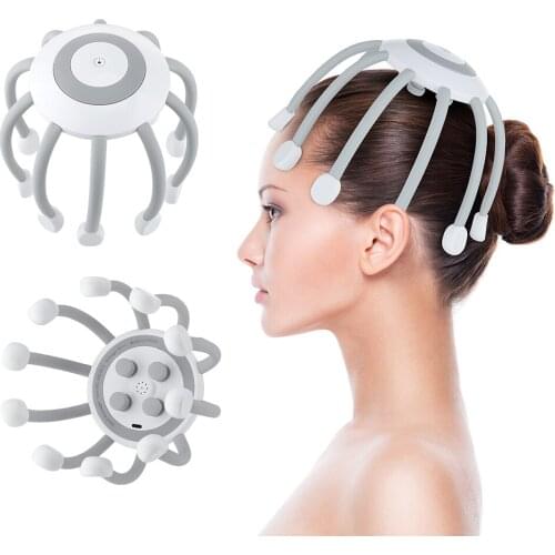 Electric Head Scalp Massager 4 Vibration Modes Head Massager Head Scratcher Scalp Relaxation Stress Relief Hair Stimulation Tool