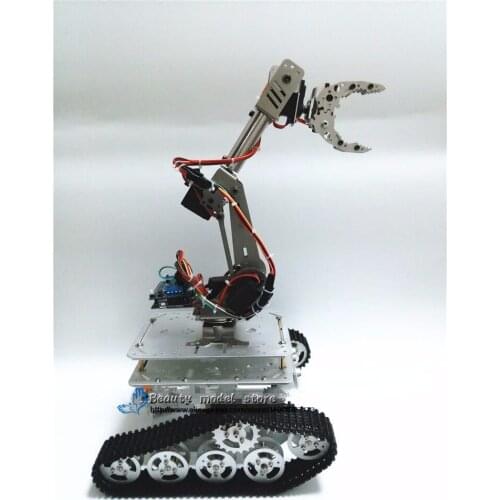 DIY Tracked Robot frame model 7 DOF manipulator ABB + TK3A caterpillar chassis with engine + servo control card,XD-229 Auno R3