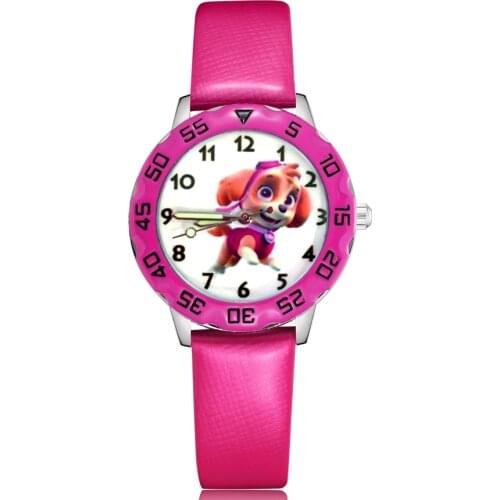 Fashion Pretty Cartoon Dog Style Children Kids Student Girls Boys Quartz Leather Wrist Watches Clcok JM208