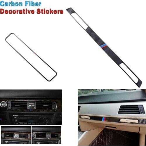 Carbon Fiber Sticker Center Console Panel Car Decorative Molding Stickers Cover Trims Fit For BMW 3 SeriesE90 E92 E93 2005-2012