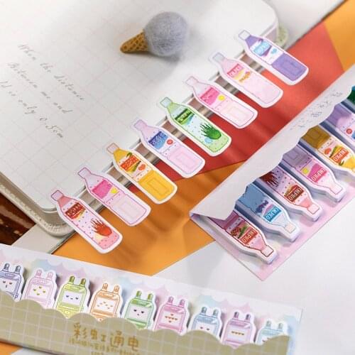 Creative Cartoon Memo Pad Kawaii Juice Bookmarks Decorative Sticky Notes For Kids DIY Stationery School Supplies
