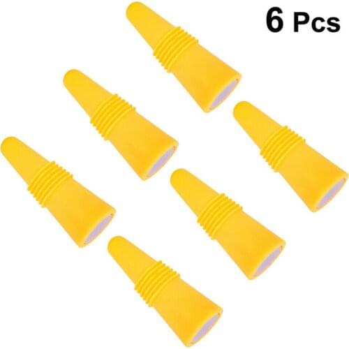6 Pcs Red Wine Bottle Seal Stopper Silicone Wine Bottle Stopper Reusable Wine Saver Cap Yellow Retain Freshness Tools