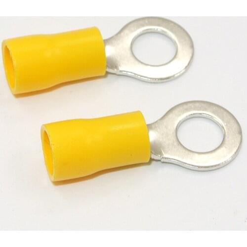 500Pcs 12-10AWG 5/16" Yellow Ring Insulated Wire Connector Electrical Crimp Terminal Hot sale