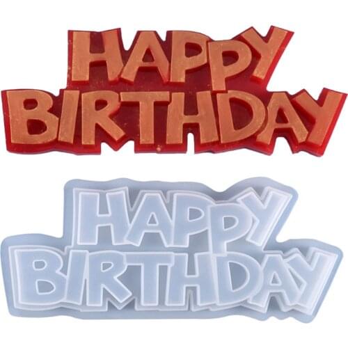 DIY Happy Birthday Sign Mold Resin Crafts Casting Mold Crystal Epoxy Letter Mold Home Hanging Decor Letters Silicone Molds
