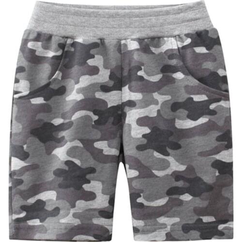Kids Boys Shorts Fashion Cotton Summer Shorts Camouflage Print Elastic Waistband with Drawstring Slant Pockets Shorts for Sport