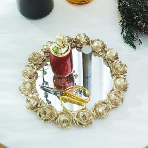 Rose mirror tray fruit plate cake tray dessert table decoration