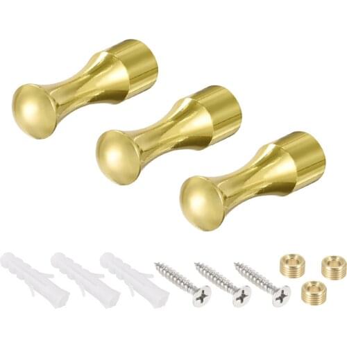 Uxcell Wall Hook Robe Towel Hook Coat Hooks 14x45mm(DxL) Polishing Gold Tone for Hanging Keys, Tie String 3Pcs