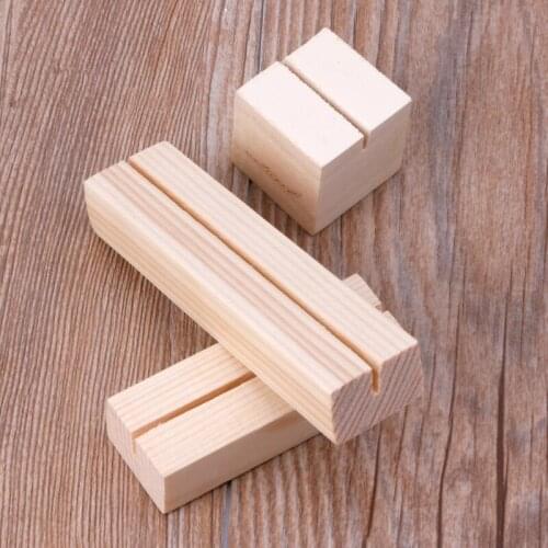 Natural Wood Memo Clips Photo Holder Clamps Stand Card Desktop Message Crafts 4X7E