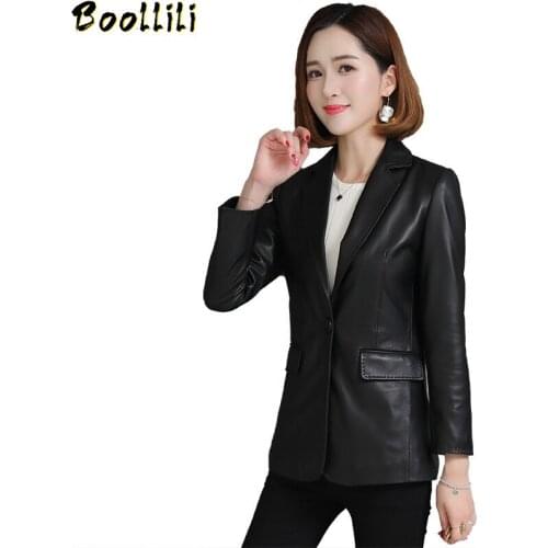 Boollili 2020 Genuine Leather Jacket Women Sheepskin Coat Korean Black Red Leather Jqackets Ladies Blazer Chaqueta Cuero Mujer