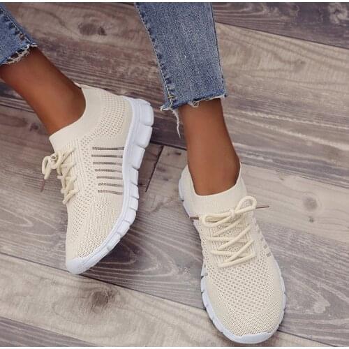 Women Mesh Sneakers Lace Up Flat Vulcanized Breathable Ladies Shoes Comfortable Walking Casual Summer Spring Female Fashion New