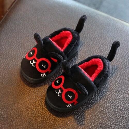 Winter Kids Cotton Slipper Shoes Boys/Girls Indoor Cartoon Cute Slipper Fashion Plush Warm Home Floor Children Baby Velvet Shoes