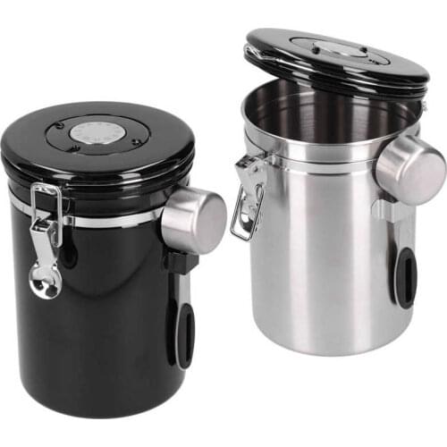 1800ML Coffee Bean Storage Container with Exhaust Valve Tea Leaf Storage Canister Transparent Sealed Cans for Kitchen Use