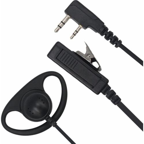 D Loop Ring Earpiece Coil Wire D Shape Headset PTT for Kenwood Puxing Wouxun Baofeng Two Way Radio Walkie Talkie 2pin