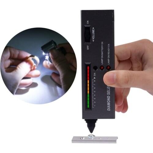 2-in 1 Portable Diamond Tester Pen with 60X LED Lighted Loupe Microscope Magnifying Glasses Kit Combo Jeweler Tool Kit