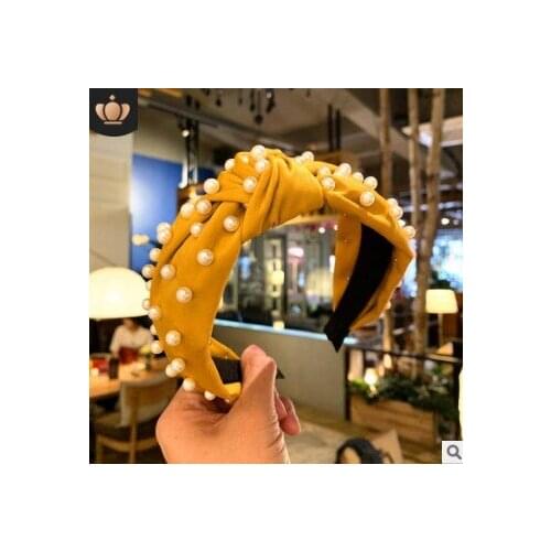 40pcs/lot DIY Simple Multi Nail Pearl Fabrics Headbands Wide Wash Face Makeup Hair Band Styling Tools Accessories HA610