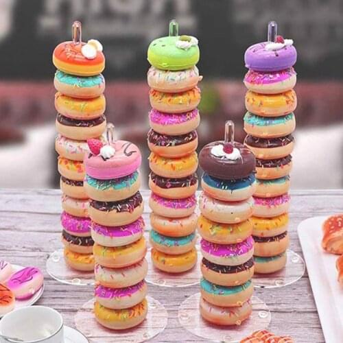 5Pcs/set Transparent Donut Stand for Dessert Doughnut Table Holder Kids Birthday Party Supplies Baby Shower Wedding Decoration