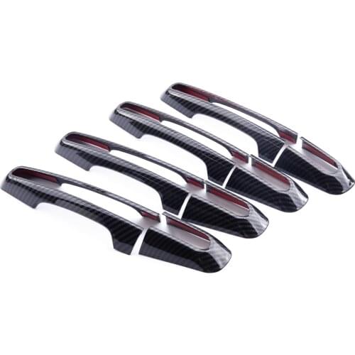 8Pcs/Set Car Door Handle Cover Trim Frame Moulding Carbon Fiber Texture fit for Land Rover Range Rover Sport 2014 2015 2016 2017