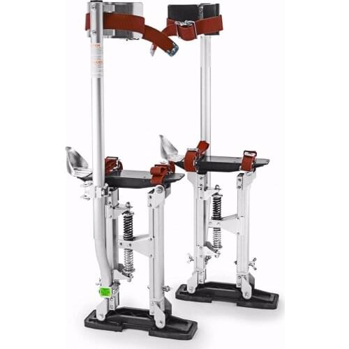 Aluminum Tool Stilts 15" to 23" Adjustable Inch Drywall Stilt for Taping Painting Painter Taping silver