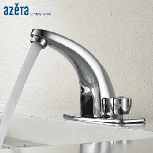 Automatic Touch Hot and Cold Sensor Faucets Bathroom Toilet Inductive Electric Water Tap Battery Power Basin Tap MK-202CR