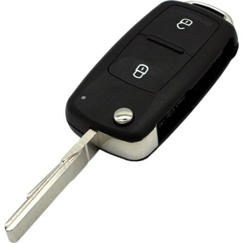 WhatsKey 2 Button Folding Remote Car Key Shell Flip For Volkswagen Tiguan Seat leon For Skoda Octavia Polo Passat Lavida Golf