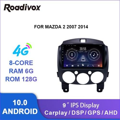 9 inch android 10.0 car radio video gps navigation player for MAZDA 2 2007 2014 multimedia autoradio stereo head unit