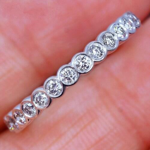ETERNITY BAND ENGAGEMENT WEDDING RING DIAMOND simulated PLATINUM WOMEN MEN Size 5,6,7,8,9,10