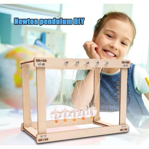 DIY Newton Pendulum Assembly Model Toy Kit Wooden Physical Science Experiment Educational Toy BM88