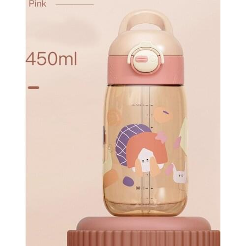 Kids BPA-Free Water Bottle with Straw 450/550ml Baby Sippy Cups with Leak Proof Lids Thickened Carton Cute Drink Bottle SAL99