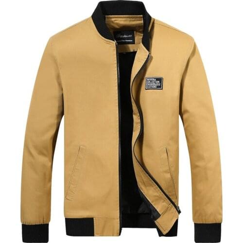 Mens Casual Stand Collar Spring And Autumn Solid Color Jacket Mens Fashion Clothing Baseball Collar Men Coat Slim Fit M-5XL