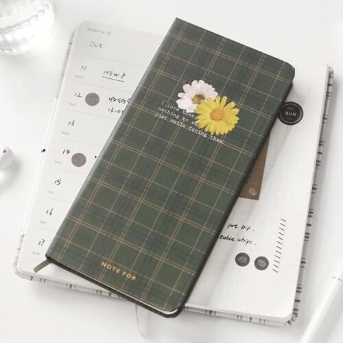 ERAL Traveler Weekly notebook. Portable size Creative lattice cute pattern. One page a week One book a year,Global free shipping