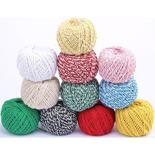 DIY Handmade Cotton Thread 1 Roll 75 Meters High Quality Rope Red White Card Hanging Rope Gifts Packing Twine String Cord