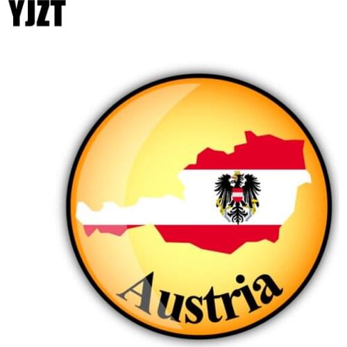 YJZT 10.2CM*10.2CM Accessories Austria Map Flag Motorcycle Window Bike Creative Decal Car Sticker 6-2043