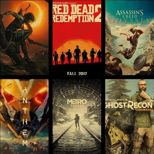 Buy three to send one Game classic retro poster wall installed family living room art poster