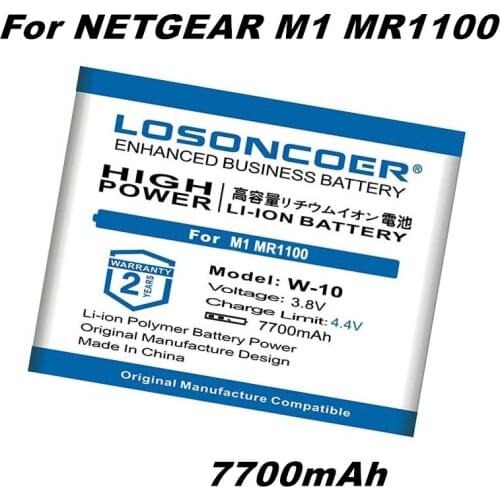 LOSONCOER 7700mAh W-10 W10 Batteries For NETGEAR NightHawk MR1100 M1 SIERRA WIRELESS Good Quality Battery
