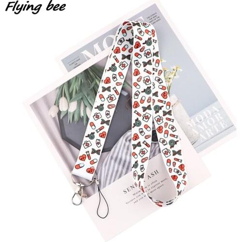Flyingbee Medical Supplies Doctor Nurse Lanyard Badge ID Lanyards Mobile Phone Rope Key Lanyard Neck Straps Accessories X1902