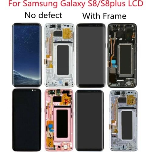 Super AMOLED Original For Samsung Galaxy S8 LCD G950F G950U Touch Screen S8 Plus G955F G955U Touch Screen Assembly With Frame
