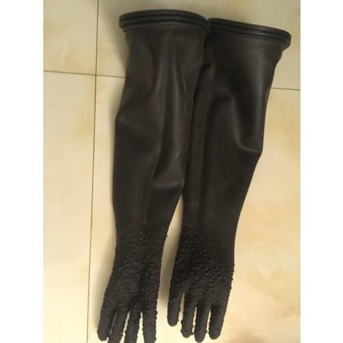 Sandblasting gloves 65cm with glove holder ID150mm