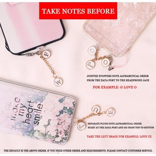 Customized letter phone dust plug headphone jack Data port Android Type-C phone accessories accesorios para celulares домкрат
