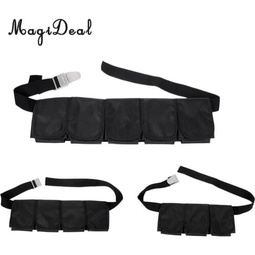 MagiDeal Adjustable Scuba Diving Dive Snorkeling 5/4/3 Pocket Weight Belt Gear Equipment & Buckle for Swimming Replacement Acce