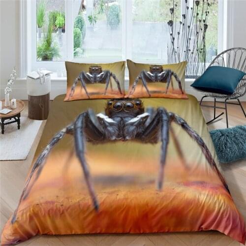 Luxury 3D Spider Print 2/3Pcs Kids Bedding Sets Comfortable Duvet Cover Pillowcase Home Textile Queen and King EU/US/AU Size