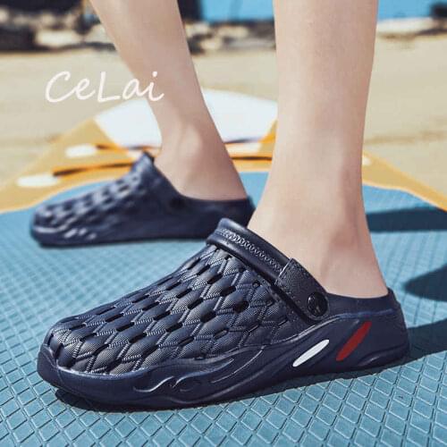 Big Size Clogs Men Slippers Lightweight Mens Summer Shoes Outdoor Beach Sandals Comfort Ladies Sandals Non-slip Handmade G27