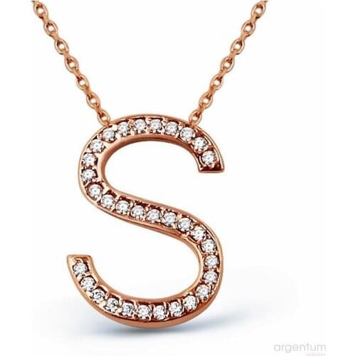 Argentum Concept-Zircon Silver Letter S Pendant