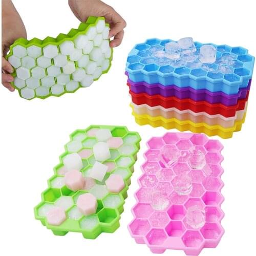 Honeycomb Ice Cube Trays with Removable Lids Silica Gelfor Whiskey Vodka Convenient Ice Making Mold Household Party BarTools
